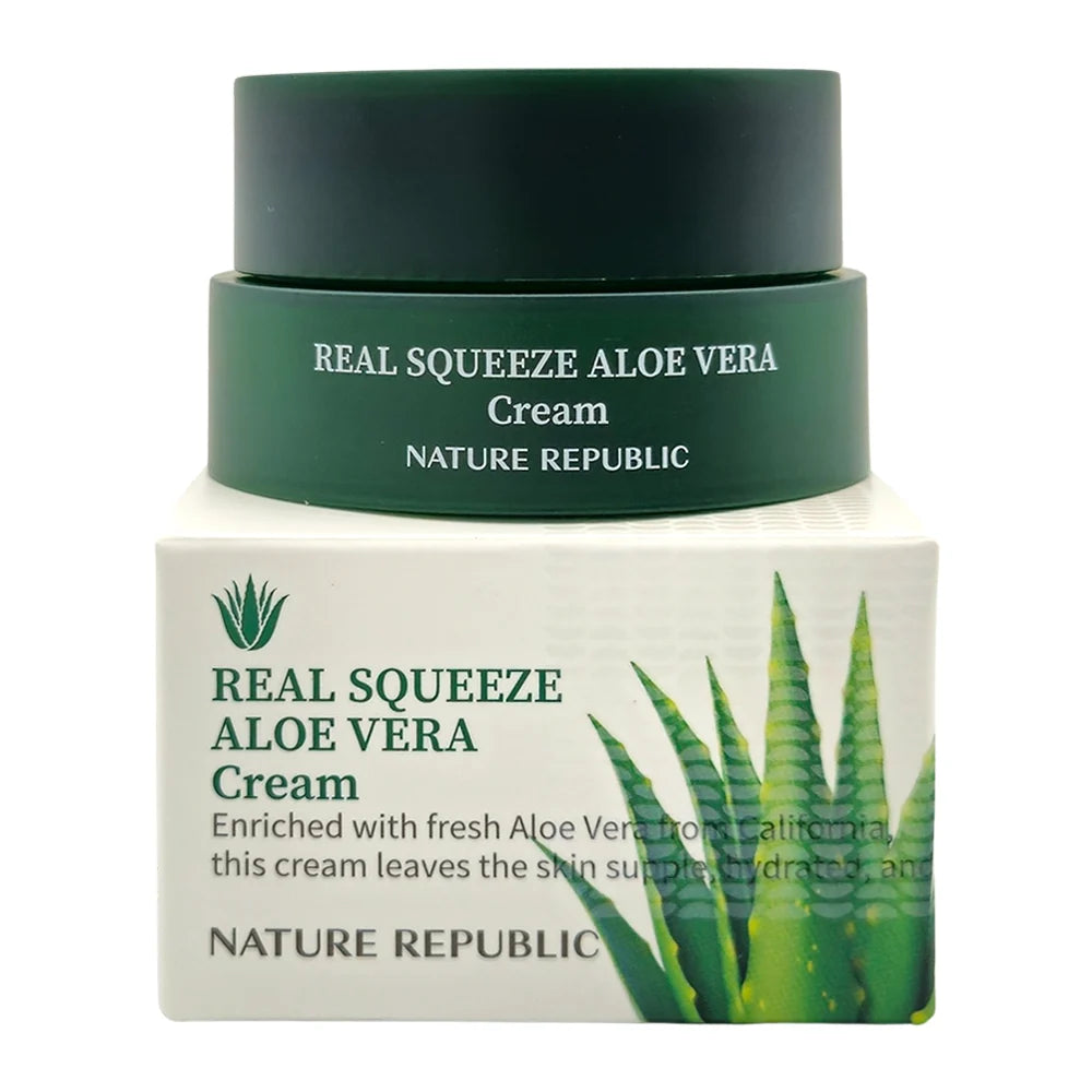 Nature Republic Real Squeeze Aloe Vera Hydrating Skincare Set - Toner, Essence, Eye Serum & Cream